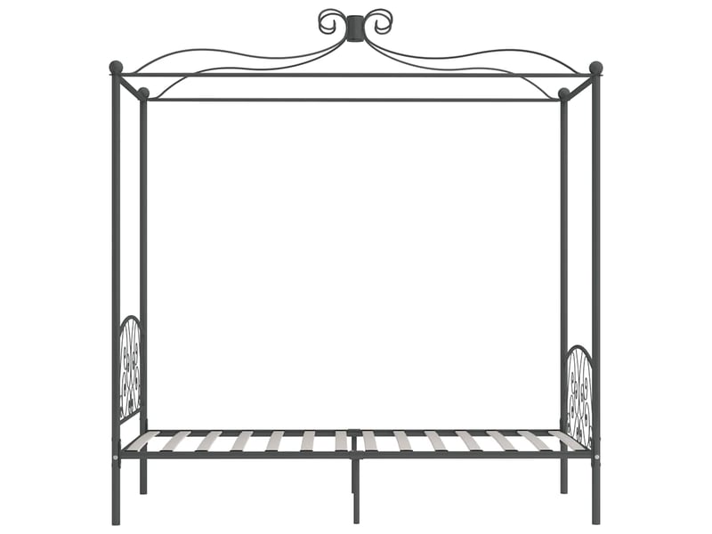 Lit simple- lit adulte -  cadre de lit à baldaquin sans matelas gris métal 100x200 cm  - Conforama C