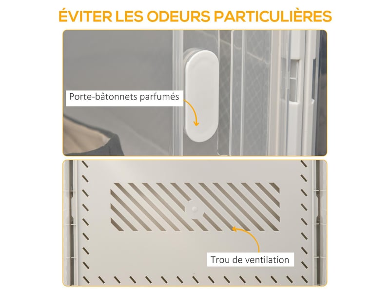  Meuble à chaussures modulable 8 cubes en pp blanc et transparent 28x36x21 cm  - Conforama E