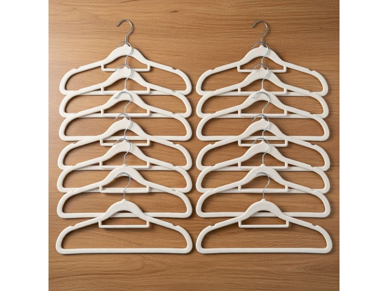  Cintres en velours antidérapants blanc cassé blanc cassé  - Conforama D