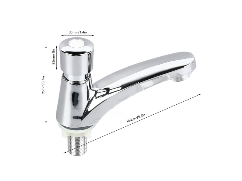  Lavabo robinet conception à bouton poussoir économie d’eau robuste fiable robinet à retard pour maison simple froid  - Conforama B