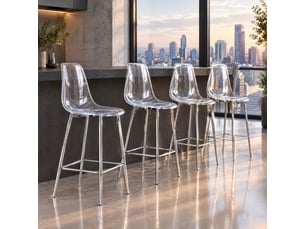 tabouret de bar  <strong>STILVORA</strong>  - transparent hauteur d'assise 65 cm vendu Par 4