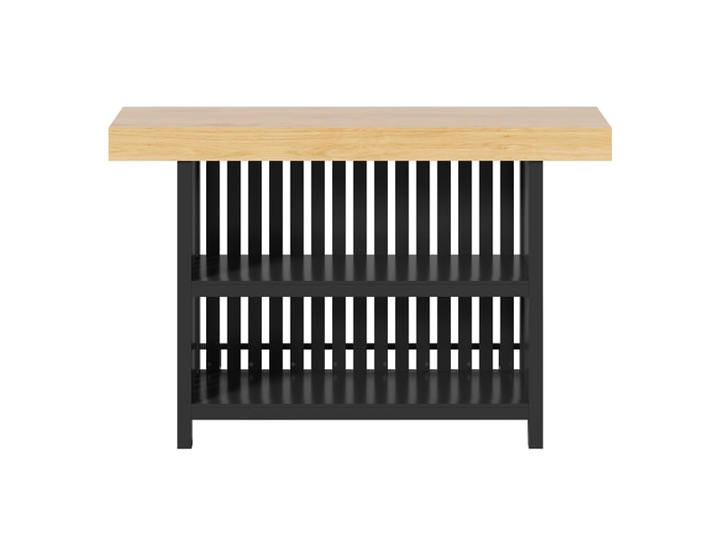  Table de bar 160x40x105 cm avec repose-pieds et étagère à 2 niveaux  - Conforama A