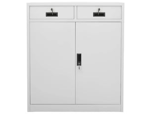 Armoire de bureau, meuble de rangement gris clair 90x40x102 cm acier shl87205