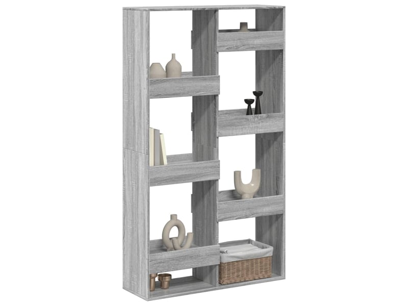 Cloison bibliothèque, meuble de rangement sonoma gris 100x33x175 cm bois ingénierie  - Conforama C