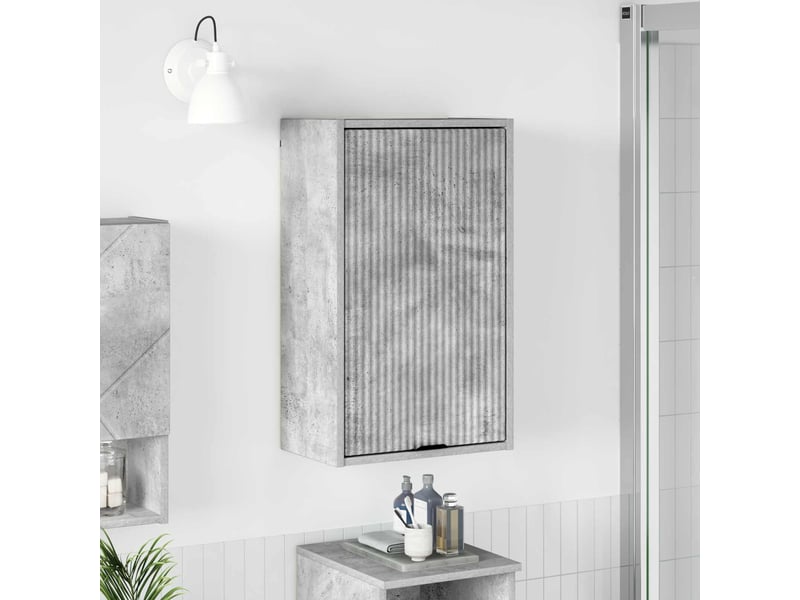 Cabinet de salle de bain, meuble de rangement gris béton 39x23.5x65 cm - Conforama B
