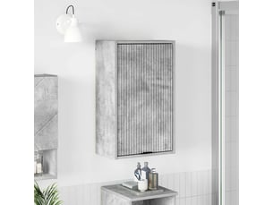 Cabinet de salle de bain, meuble de rangement gris béton 39x23.5x65 cm