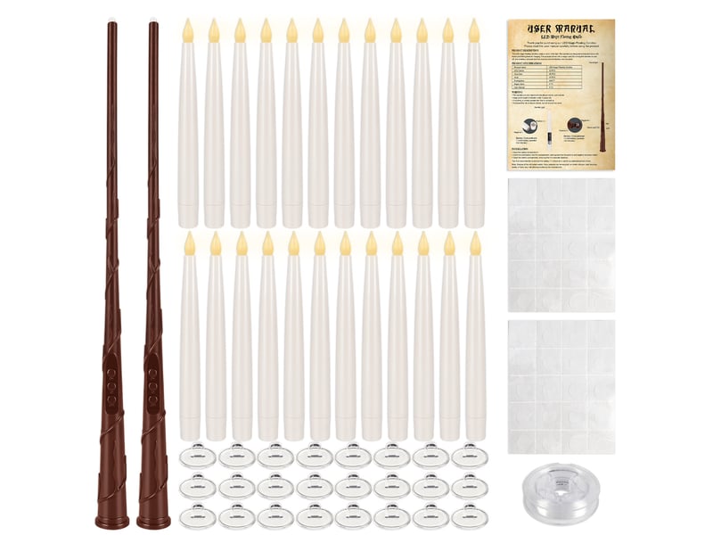 24 bougies flottantes led avec télécommande et baguette, minuterie 618h, lumière chaude, décoration halloween - Conforama A