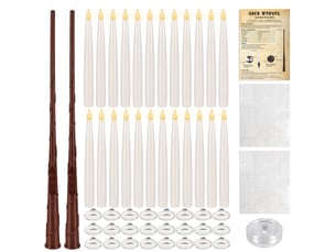 24 bougies flottantes led avec télécommande et baguette, minuterie 618h, lumière chaude, décoration halloween