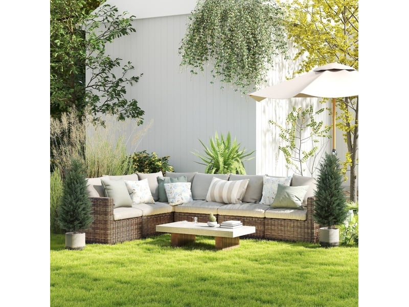  Cyprès artificiels 100 cm – vert – lot de 2 avec piquets de sol pour décoration intérieure et extérieure  - Conforama B