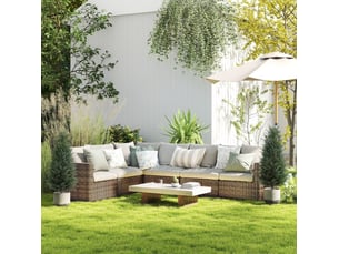 Cyprès artificiels 100 cm – vert – lot de 2 avec piquets de sol pour décoration intérieure et extérieure