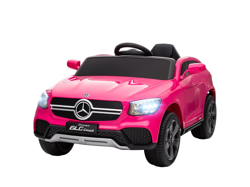  Voiture électrique pour enfants, 12 v, avec télécommande, lumières led, musique, 3 vitesses, 3-6 ans, rose  - Conforama B