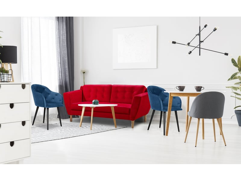  Canapé 3 places gibus tissu rouge Gibus - Conforama C
