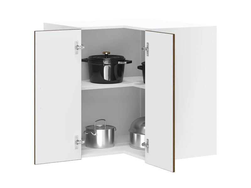 Meuble de rangement, armoire murale d'angle de cuisine kalmar chêne marron - Conforama C