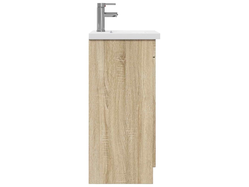 Meuble salle de bain avec évier, meuble de rangement chêne sonoma shl8320 - Conforama E
