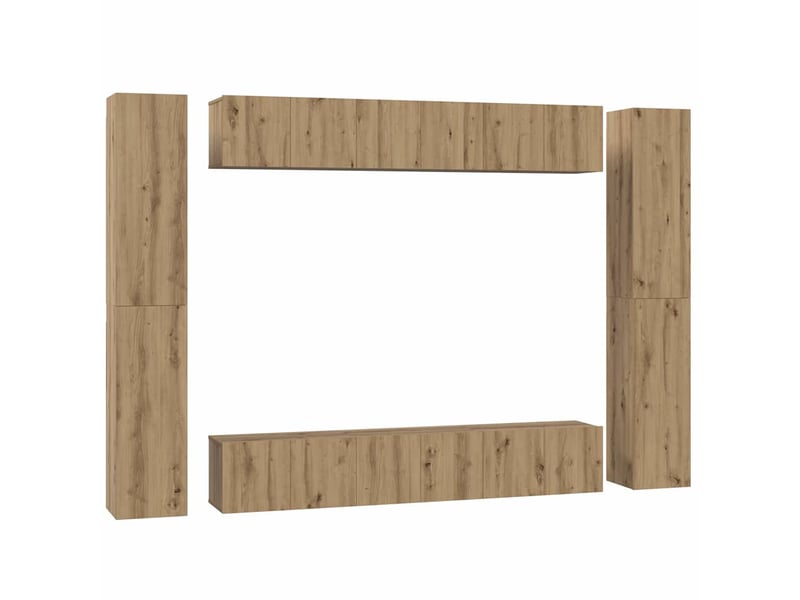  Vidaxl ensemble meuble tv 10 pcs chêne artisanal bois d'ingénierie  - Conforama A