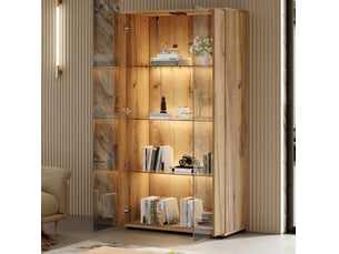 Vitrine coloris naturel 4 étagère(s) <strong>FLORAGRACE</strong> <strong></strong> - 80 cmx150 cm