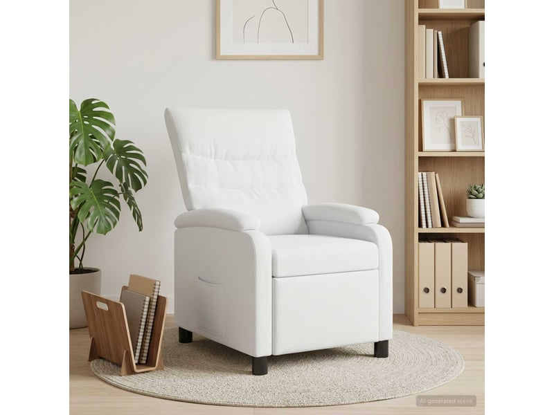  Vidaxl fauteuil inclinable blanc tissu  - Conforama B