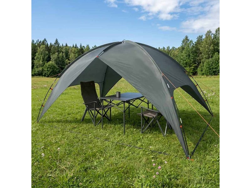 Tente de camping avec un abri imperméable 4 personne vert armée shl28094 - Conforama B