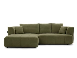 Canapé droit convertible <strong>BOBOCHIC</strong> <strong>CLOVIS</strong> 3 places Tissu vert
