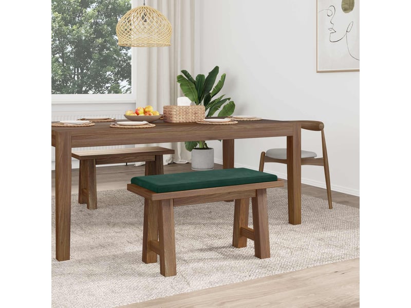  Coussin de banc, coussin d'assise, coussin de canapé velours vert foncé profondeur 35 cm cf53944  - Conforama C