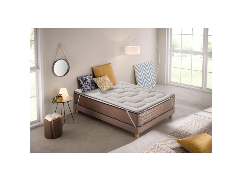 Surmatelas visco luxury gold - visco bluegel 3 cm, tissu stretch et base respirante 8435720055061 - Conforama B