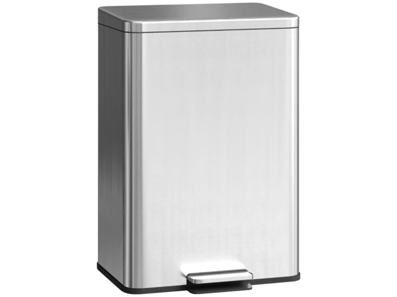 Poubelle à pédale 20 l argentée, couvercle soft-close, bac intérieur amovible, 34,2x30,6x44,2 cm  - Conforama A