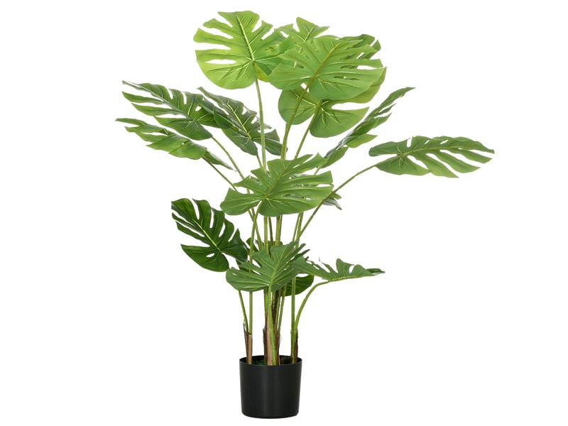  Monstera artificielle 120 cm avec pot noir vert  - Conforama A