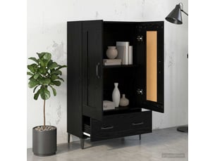 Buffet - haut armoire chêne noir 70 x 31 x 115 cm bois d'ingénierie