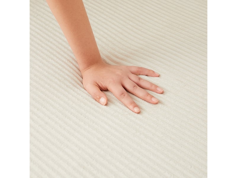  Canapé d’angle en l en velours côtelé doux – dossier galbé et 3 coussins inclus, 70×220×155 cm, beige  - Conforama R