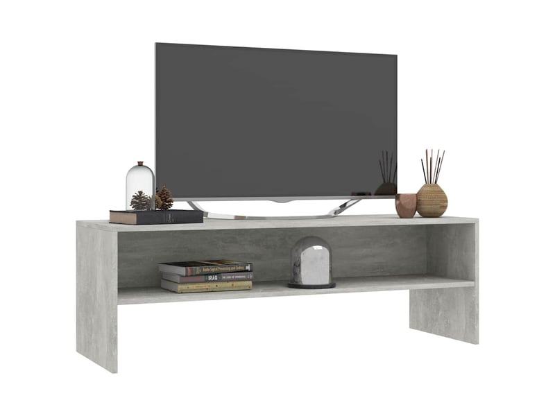  Meuble tv - banc tv - meuble de rangement gris béton 120x40x40 cm bois d'ingénierie  - Conforama C