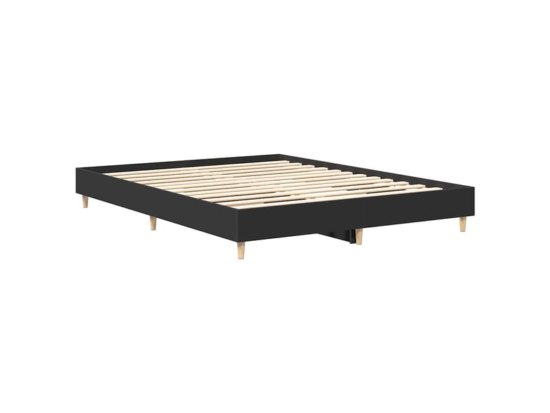  Lit double- lit adulte -  cadre de lit sans matelas noir 150x200 cm bois d'ingénierie  - Conforama C