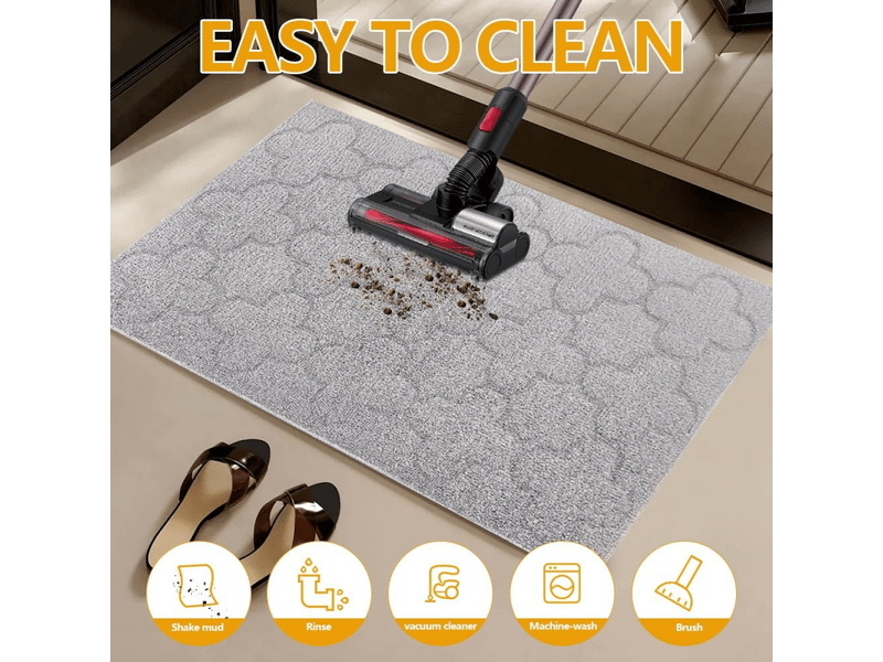 Tapis d'entrée intérieur 50x80 cm, antidérapant, lavable en machine, adapté pour porte, cuisine, chambre, et couloir - Conforama D