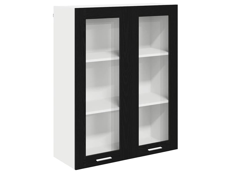  Meuble de rangement, armoire suspendue chêne noir 80x31x100cm bois d'ingénierie shl2447  - Conforama A
