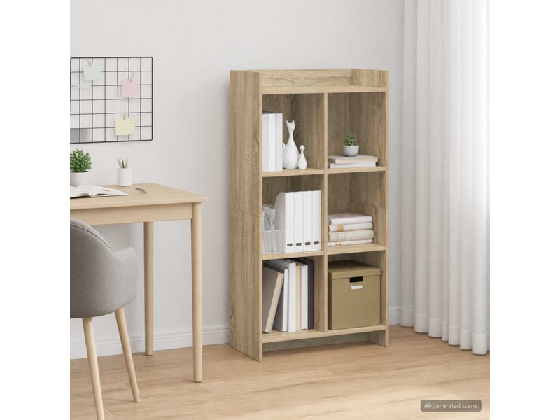  Bibliothèque, meuble de rangement salon chêne sonoma 59 x 30 x 111 cm bois d'ingénierie  - Conforama B