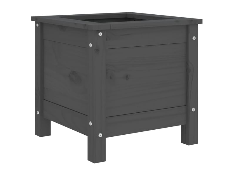  Jardinière - bac à fleurs gris 40x40x39 cm bois massif de pin  - Conforama D