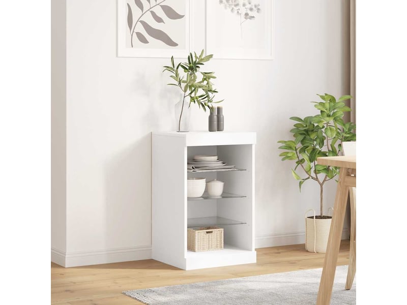  Buffet - bahut - meuble de rangement avec lumières led blanc 41x37x67 cm  - Conforama B