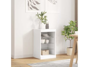 Buffet - bahut - meuble de rangement avec lumières led blanc 41x37x67 cm