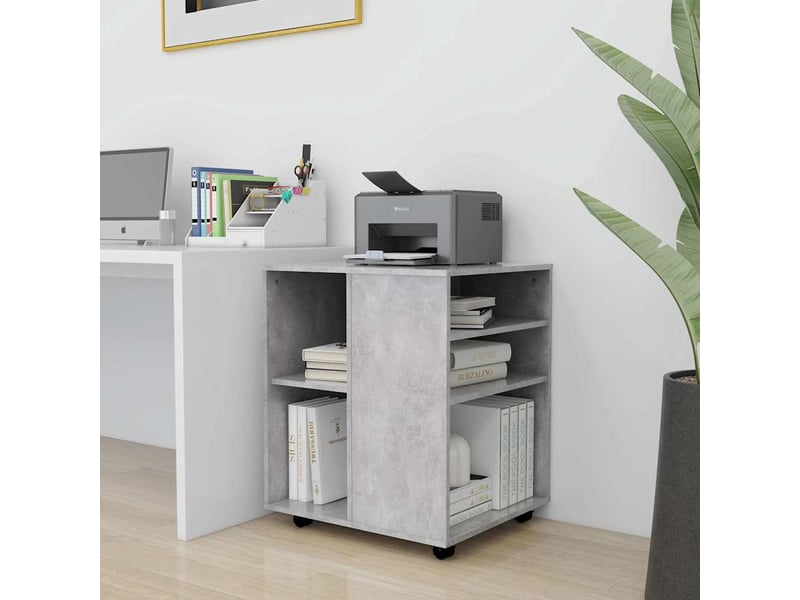  Armoire de rangement, armoire à roulettes gris béton 60x53x72 cm bois d'ingénierie  - Conforama C