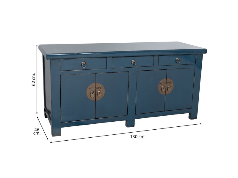  Buffet en bois bleu 130x46x62 cm h  - Conforama C