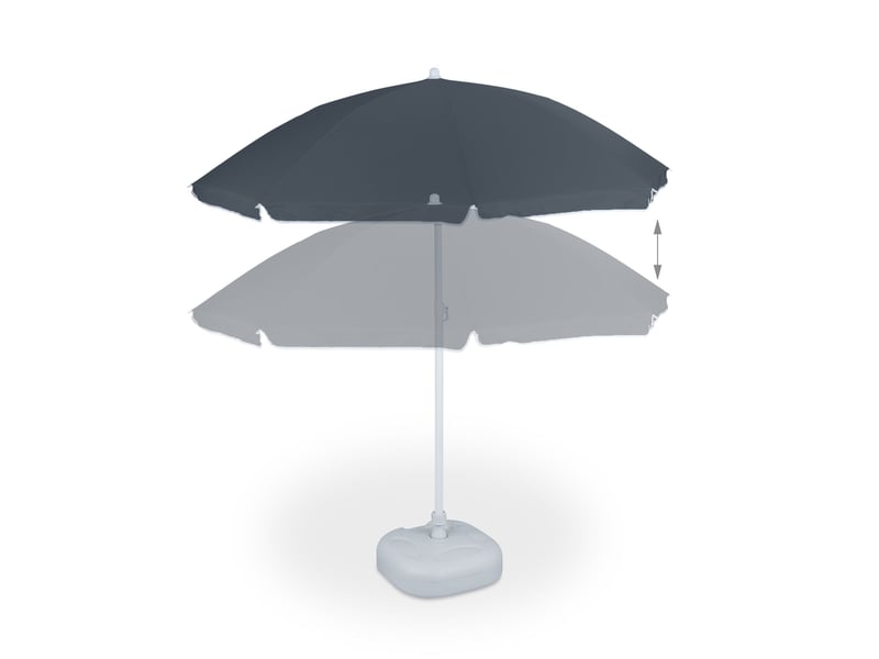 Parasol réglable en hauteur 180 cm design classique terrasse jardin 193 x 180 x 111 cm en polyester gris 13_0005265  - Conforama D