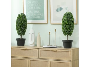 Plantes artificielles lot de 2 avec feuillage résistant aux uv pour intérieur et extérieur en plastique vert 60 cm