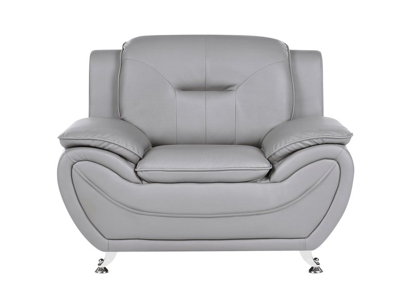 Fauteuil leira cuir pu gris - Conforama D