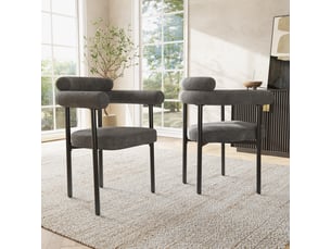 Lot de 2 chaises de salle à manger,70x62x85 cm,tissu,gris foncé