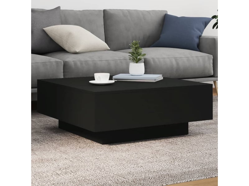  Table basse - table de salon - table à thé avec lumières led noir 80x80x31 cm  - Conforama B