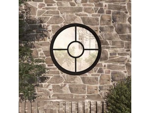 Miroir rond(e) à fixer coloris noir <strong></strong>  <strong></strong> - 40 cm x 40 cm