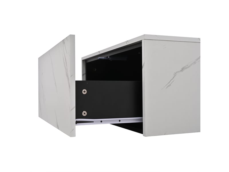  Table basse carrée 70x70 cm avec tiroir - effet marbre design géométrique moderne  - Conforama W