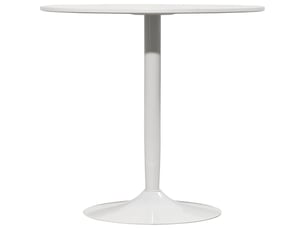 Table à manger ronde 2 personnes en mdf et acier blanc ø 80 x h 75 cm