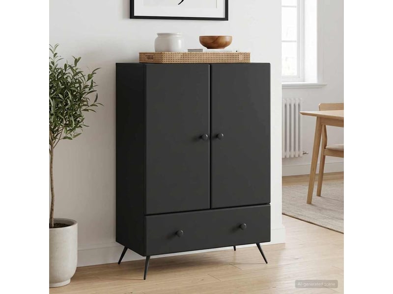  Buffet - bahut - meuble de rangement noir 66 x 34,5 x 95 cm bois d'ingénierie  - Conforama C