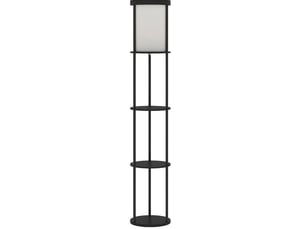 Lampadaire avec 3 étagères, télécommande, interrupteur au pied, ø29 x 158 cm, noir homvra