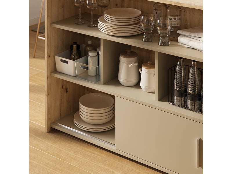  Vicco table de bar, chêne artisancachemire, 105x70cm  - Conforama D